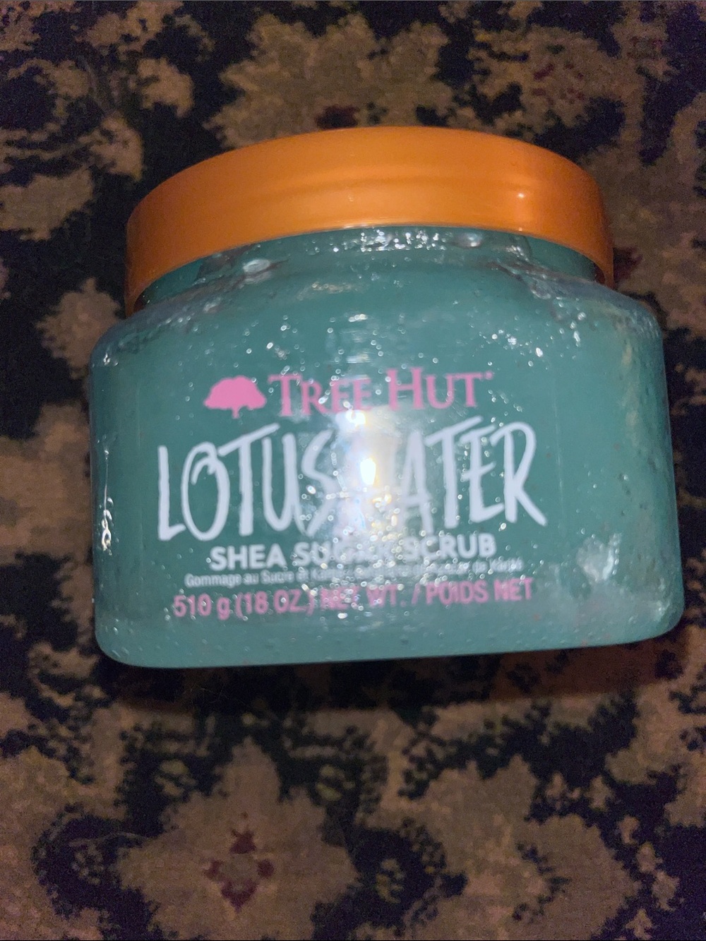 Tree Hut Lotus Water Shea Sugar Scrub - Aqua with Orange Lid